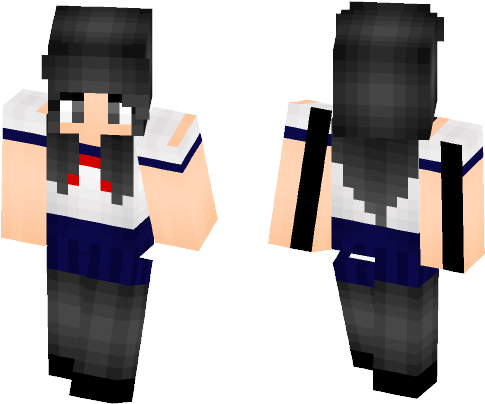 Yandere Chan -yandere Simulator - Minecraft Girl Skins Anime (584x497), Png Download