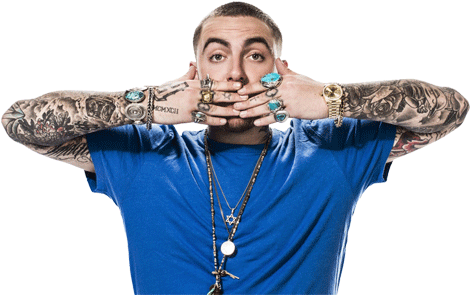 Mac Miller Tatoo - Mac Miller Donald Trump (500x667), Png Download