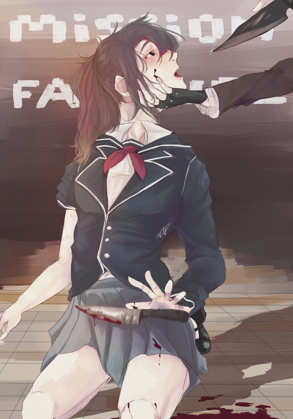 Mission Failiure- Yandere Simulator By Lilithenisha - Yandere Chan X Male Nemesis (1024x1463), Png Download