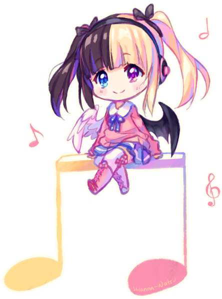 Kitsuae Music Note Chibi By Hyanna-natsu - Chibi Girl Music Chibi (500x640), Png Download