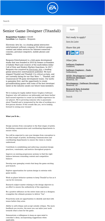 Infinity Ward Jobs - Titanfall (600x900), Png Download