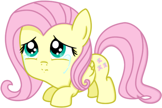 Natsu714, Chibi, Crying, Fluttershy, Safe - Pony Chibi Sad (544x408), Png Download