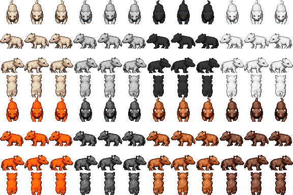 Wolves [ Img] - Rpg Maker Vx Ace Wolf Sprite (576x384), Png Download