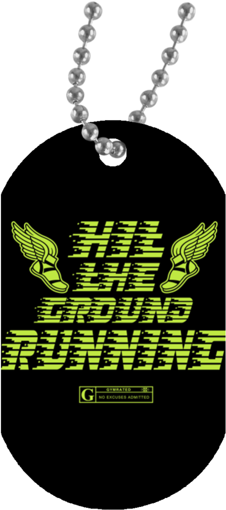 "hit The Ground Running" Dog Tags - Batman Punching Trump Necklace (1024x1024), Png Download