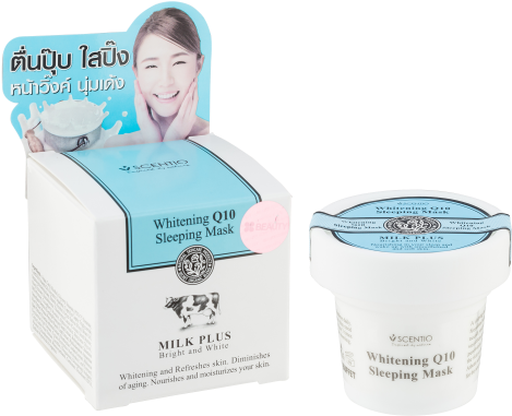 Scentio Milk Plus Whitening Q10 Sleeping Mask (500x500), Png Download
