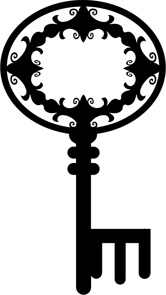 Vintage Oval Key Shape Comments - Shape (554x981), Png Download
