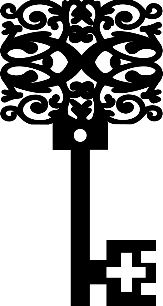 Vintage Floral Square Design Key Shape Comments - Icon (522x980), Png Download