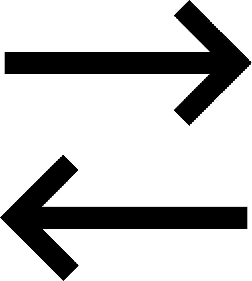 Arrow Right Left Two Way - Icon (880x980), Png Download