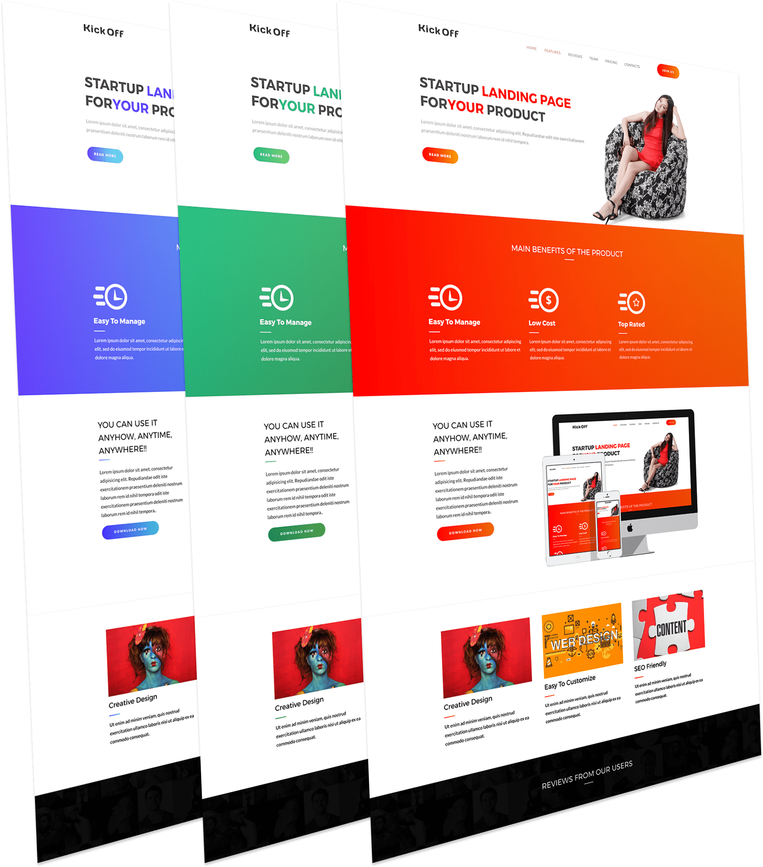 One Page Landing Page Template - Graphic Design (1892x1900), Png Download