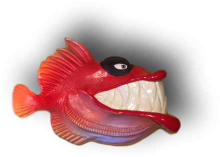 Orange Buzz With Red Lips Fish Art - Anglerfish (500x500), Png Download
