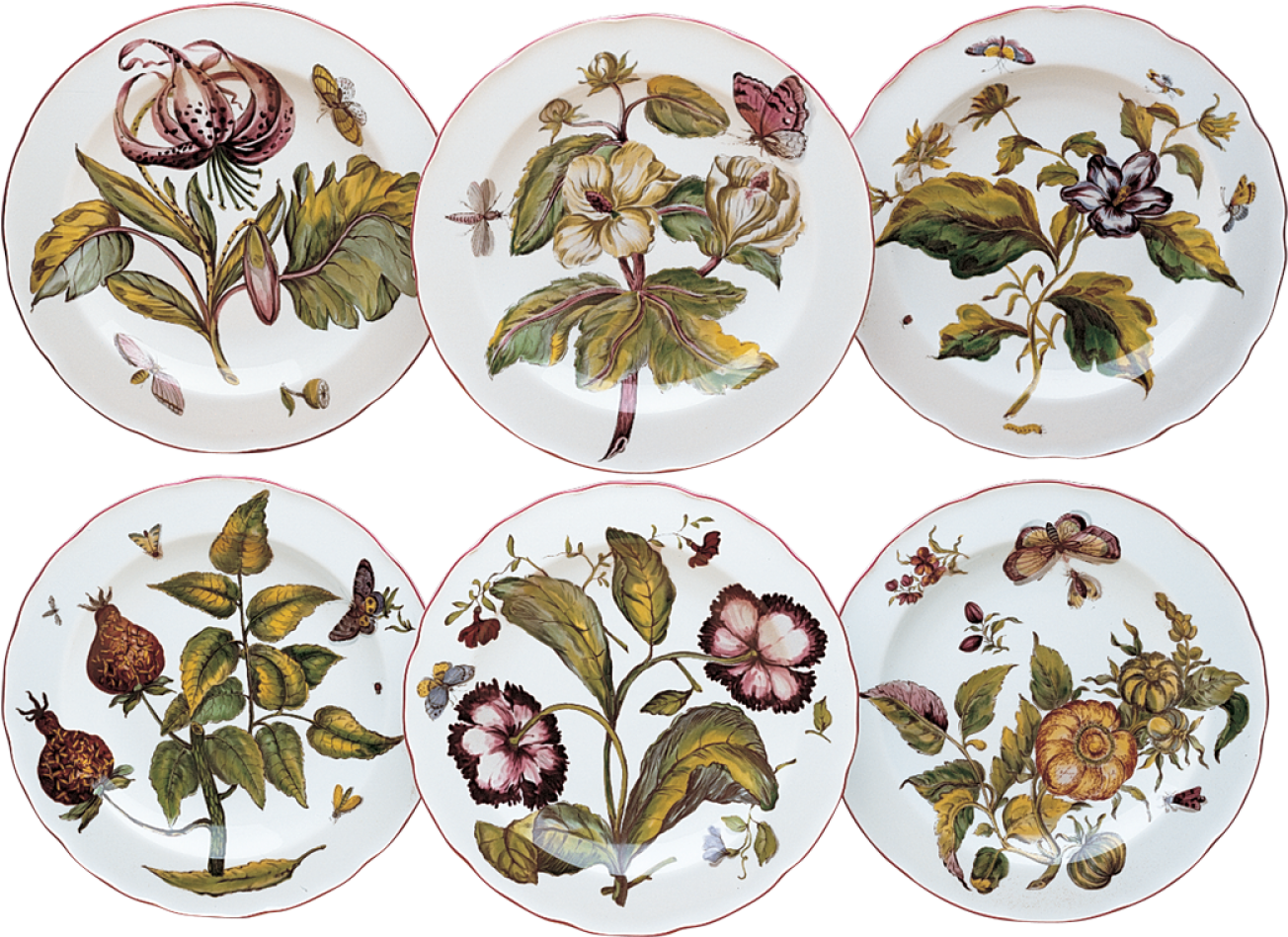 Mottahedeh Chelsea Botanical Dinner Set Of 6 (1507x1000), Png Download