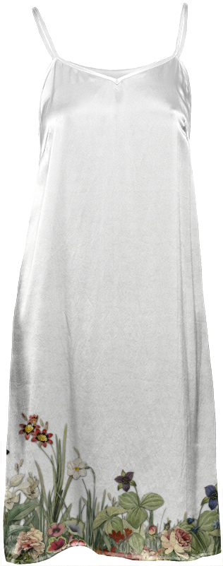 Vintage Botanical Garden Flowers Boarder Slip Dress - Tulip (400x821), Png Download