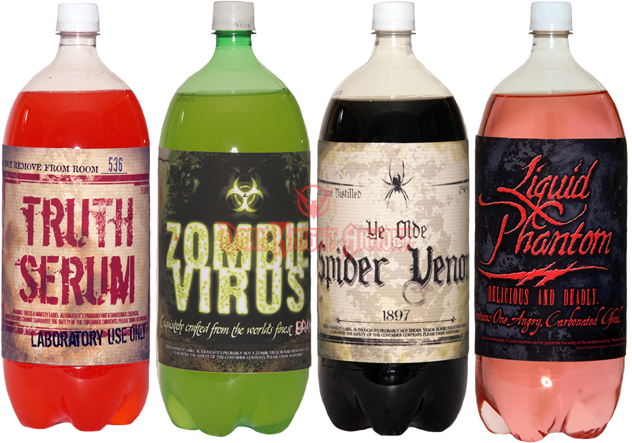 Halloween Slapsticker Soda Bottle Labels - Soda Bottle Labels (1289x1289), Png Download