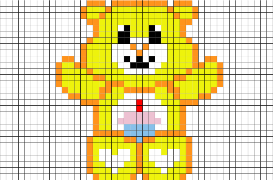 Pixel Art Fnaf Chica (880x581), Png Download