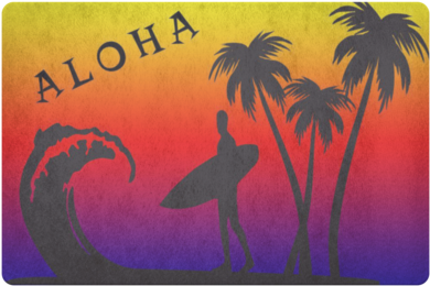 Aloha Surfing Doormat - Surfing (400x400), Png Download