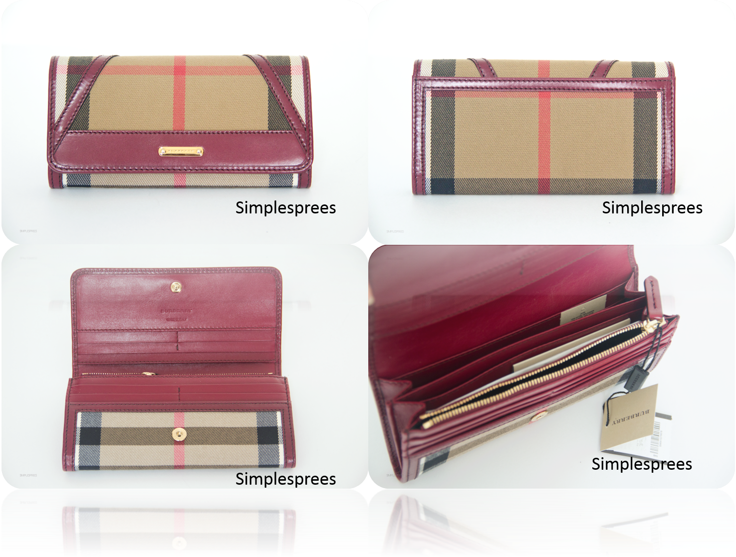 Burberry Haymarket Check Continental Wallet - Wallet (1494x1472), Png Download