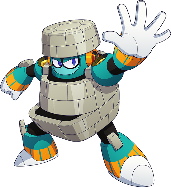 Block Man - Mega Man 11 All Robot Masters (594x650), Png Download