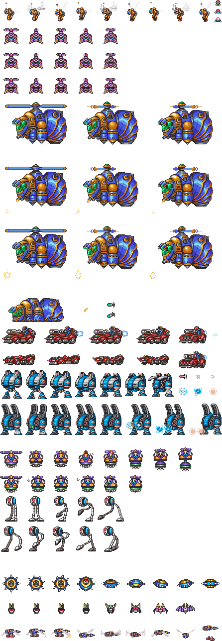 Enemies - Megaman Enemy Sprite Sheet (446x1288), Png Download