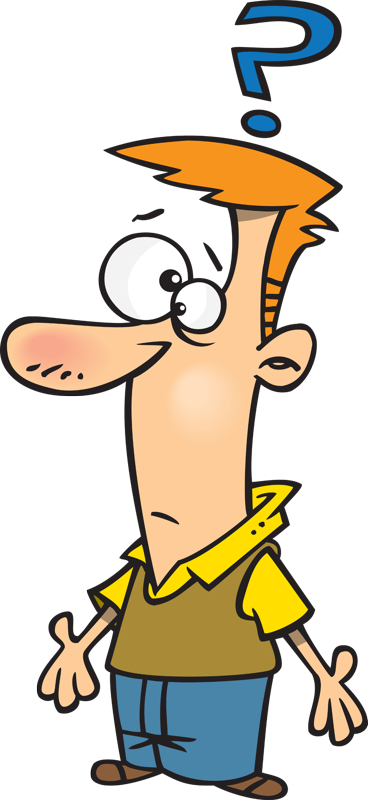 Clip Art Confused Man (368x800), Png Download