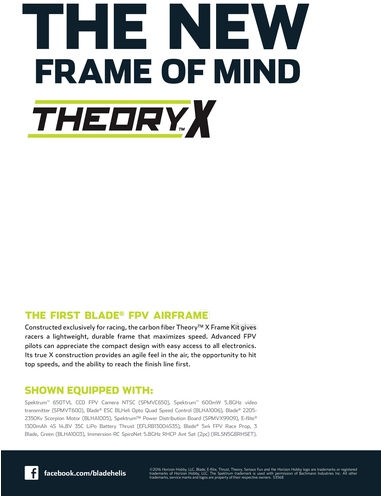 Blade Blh9440 Theory X 170 Fpv Kit, 4" Props (380x516), Png Download