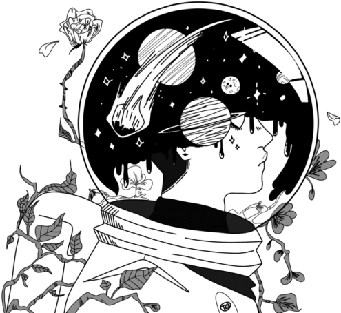 Astronaut Png Tumblr - Space Astronaut Drawing (500x500), Png Download