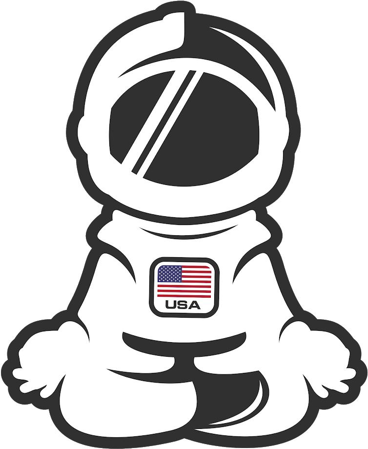 Stationary Astronaut - Astronaut Sit Drawing (1343x1343), Png Download