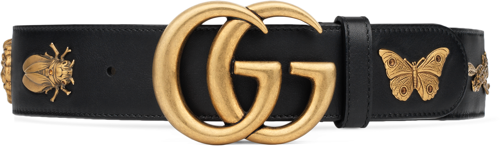 Animal Studded Belt - Gucci Animal Stud Belt (2400x587), Png Download