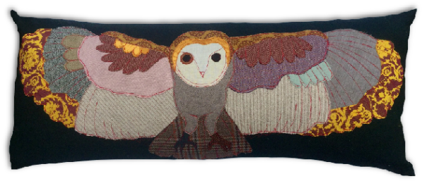Flying Owl Hand Made Pillow - Carola Van Dyke Paintings (600x600), Png Download