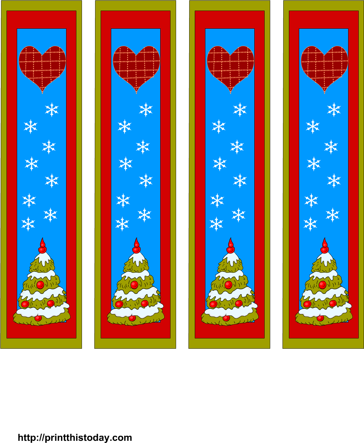 Free Printable Christmas Bookmarks - Christmas Book Marks (1275x1650), Png Download
