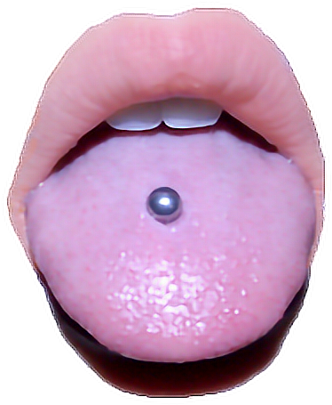 Png Edit Freetoedit Tumblr Overlay Lips Tonguepiercing - Body Piercing (500x486), Png Download
