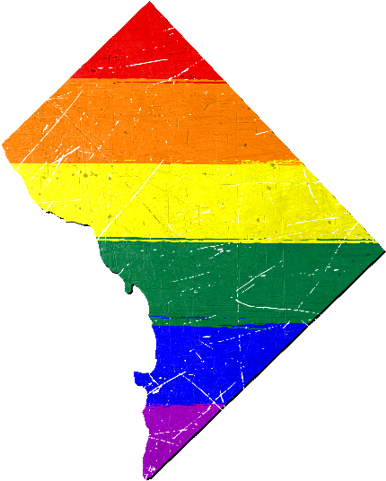Washington Dc Silhouette Lgbt Pride Flag - Washington, D.c. (500x500), Png Download