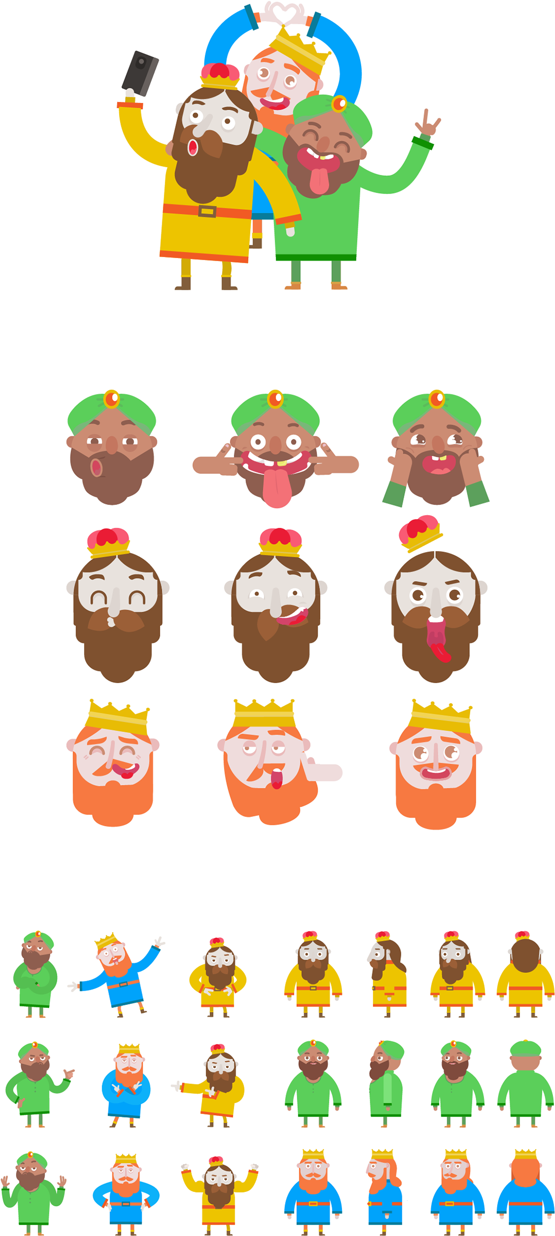 The Three Wise Men - Cartoon (1400x2531), Png Download