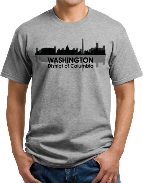 Unisex Grey Washington, Dc City Skyline T-shirt - Shirt (493x619), Png Download