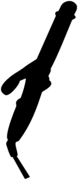 Curling Iron Clip Art - Curling Iron Clipart (258x597), Png Download