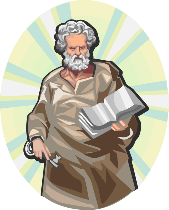 Vector Illustration Of St - St Peter Clipart (563x700), Png Download