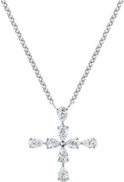 Symbols By Harry Winston, Pear-shaped Diamond Cross - Locket (760x500), Png Download