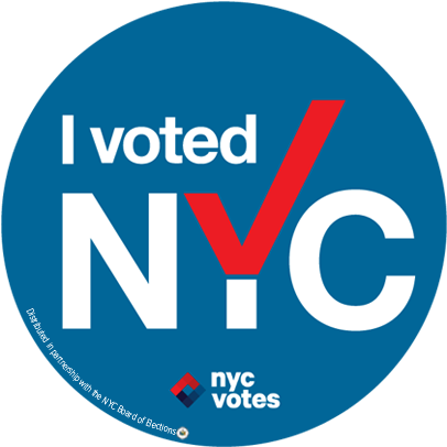 "the Sticker Design Uses A Typeface Commonly Seen By - Voted Sticker Nyc (420x410), Png Download