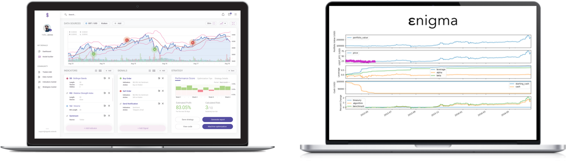 On The Left, Signals Ui, On The Right Enigma Ui Presented - Portable Network Graphics (2000x607), Png Download