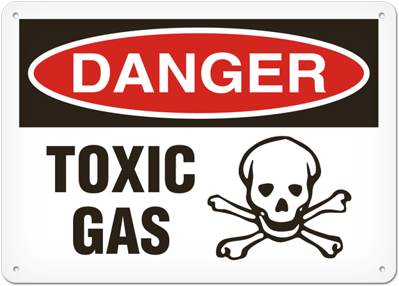 Safety Sign, Danger Toxic Gas, Signs By Incom - Case Of Emergency Run Like Hell (600x449), Png Download