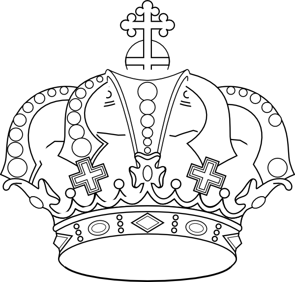 Stencil,crown,color, Clip Art At Clker - Crown In White Color (600x572), Png Download
