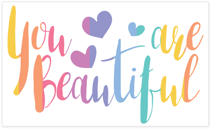 "you Are Beautiful" Pack Of Stickers Unicorn Smiles - You Are Beautiful (675x675), Png Download
