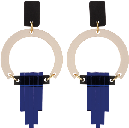 Art Deco Chandeliers Nude And Sapphire - Toolally Art Deco Chandeliers - Nude & Sapphire (500x500), Png Download