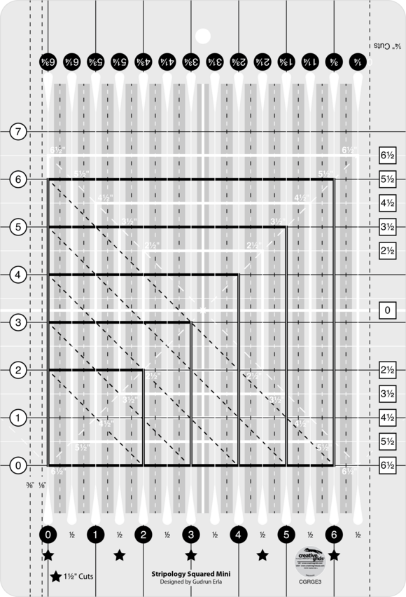 Stripology Squared Mini Ruler By Ge Designs - Quilting (580x852), Png Download