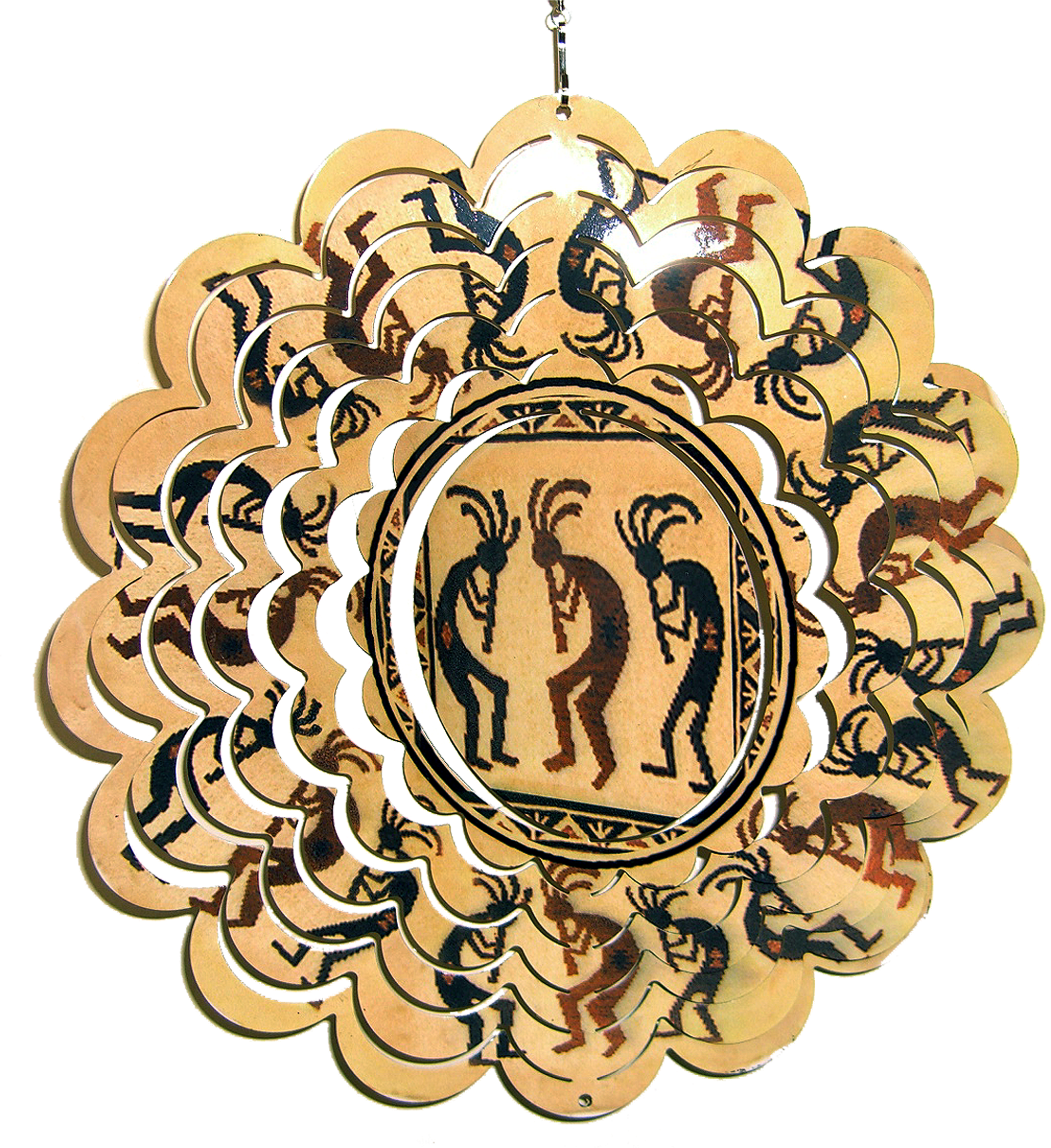 Great World Company Kokopelli Metal Painted Spinner (2882x3000), Png Download