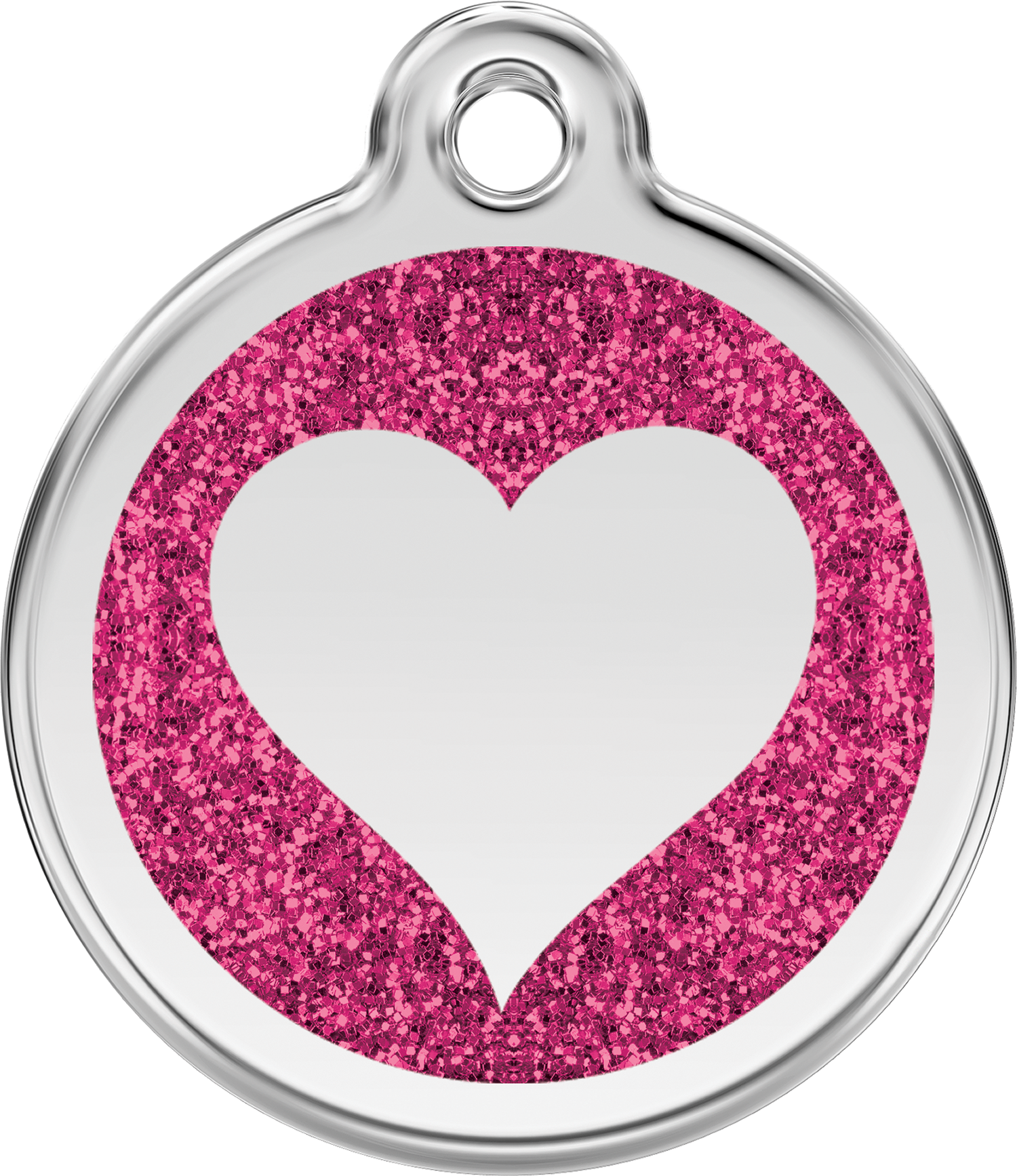 Xhthpm, 9330725044722, Image - Red Dingo Glitter Enamel Heart Cat Id Tag - Hot Pink (1500x1735), Png Download