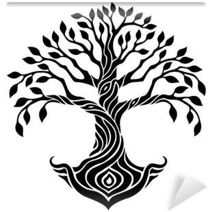 Vector Illustration, Decorative Tree Of Life, Black - Clip Art Black And White Tree Of Life (400x400), Png Download