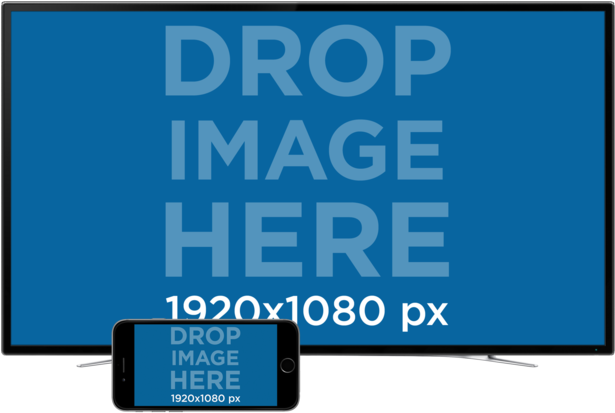 Iphone Tv Set Mockup Over A Png Background - Macbook And Iphone Png (640x480), Png Download