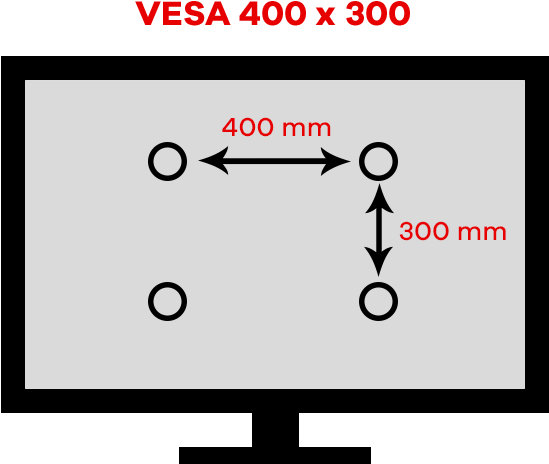 Is There A Wall Bracket For My Vesa Size - Vesa 300 X 400 (750x500), Png Download
