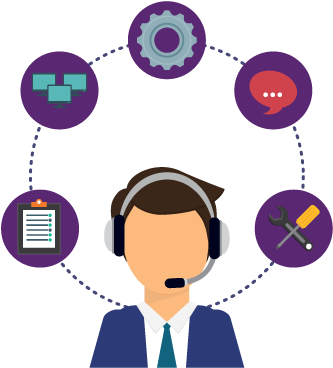 Managed Services Icons - Call Center (379x425), Png Download