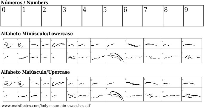 Detalhes Da Fonte Holy Mountain Swooshes Otf - Font (689x640), Png Download